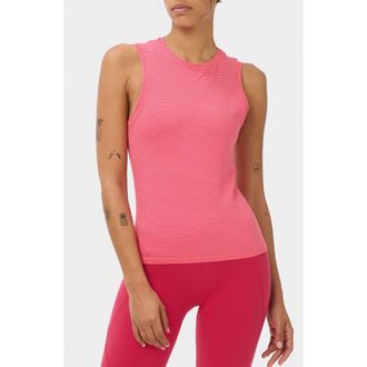 Sweaty Betty Seamless Stripe Tank in Crimsonred Drop Needle Stripe at Nordstrom, Size X-Large