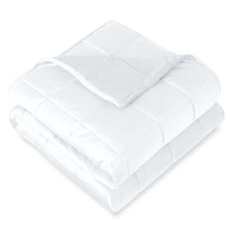 Bare Home Minky Fleece Weighted Blanket in White at Nordstrom, Size 25 Lb