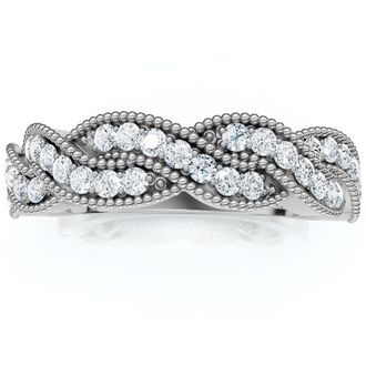 Pompeii3 1/3 ct Diamond Infinity Vintage Wedding Ring 14K White Gold Lab Grown