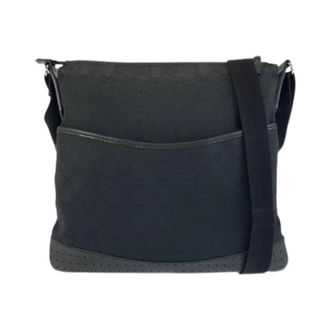 Gucci Pre-owned GG Canvas Leren Schoudertas - Dames - Pre-owned - Blauw - Maat: ONE Size Leer