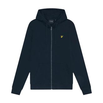 Lyle & Scott Zip Through Hoodie - Heren - Vesten met rits - Blauw - S - Katoen - Hoodies & sweatvesten