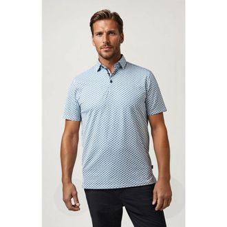 Stone Rose Skull Print Techno Stretch Polo in White at Nordstrom, Size Xx-Large