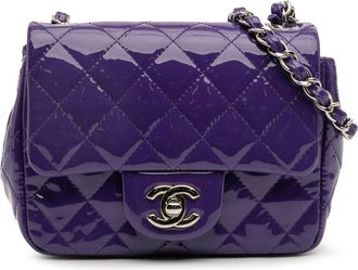 Chanel Pre-owned Womens Mini Flap Crossbody Quilted Bag - Purple Leather - One Size
