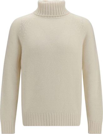 Umit Benan White Cashmere Mens Turtleneck