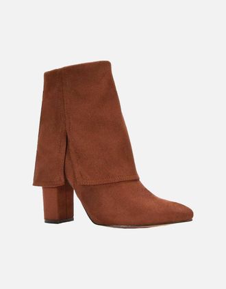 XY London Womens XY London Womens/Ladies Ayla Folded Collar Ankle Boots - Brown - Size: 8