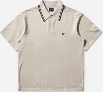 Needles Men s Regular Collar Polo Shirt Beige
