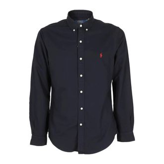 Ralph Lauren Polo a Manica Lunga - - Shirts - Uomo - Blu - M