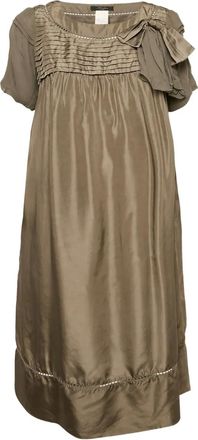 Max Mara pleated silk bow dress - Grey