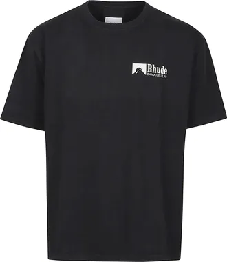 Rhude Black Ramatuelle Intl Racing Cotton T-Shirt
