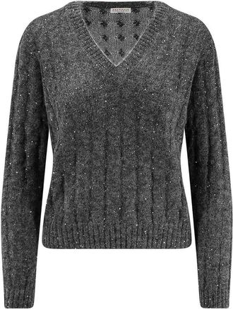 Brunello Cucinelli Wool blend sweater with all-over sequins