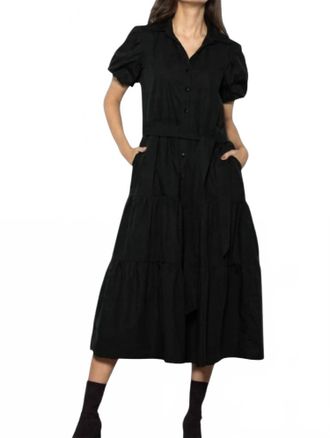 Maude Clara Tiered Maxi Dress In Black