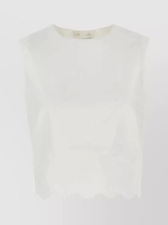 Patou cotton cropped poplin blouse