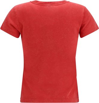 Ganni Womens Future Cherry T-Shirt By Ganni High Risk Red Cotton T-Shirts And Polos