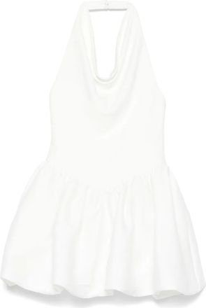 Self Portrait Abito lungo con arricciatura e scollo allamericana - Bianco