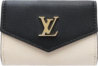 Louis Vuitton Beige Noir Pink Leather Wallet (Tri-Fold) (Pre-Owned)