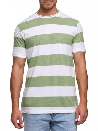 Indicode T-Shirt INDICODE INAringa, Herren, Gr. XXL, willow, Single Jersey, Obermaterial: 100% Baumwolle, gestreift, regular fit, Rundhals, Shirts T-Shirt