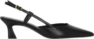Stuart Weitzman Black Vinnie 50 Polished Leather Slingback