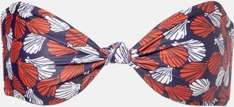 Same Swim Knotted printed bandeau bikini top