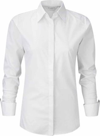 Russell Athletic Russell Collection Dames/Dames Ultimate Stretch Shirt Met Lange Mouwen (Wit)
