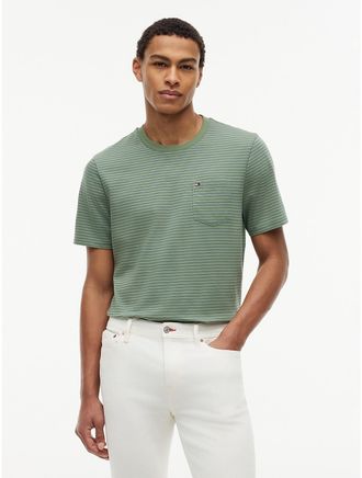 Tommy Hilfiger Mens Striped Pocket T-Shirt - Green - XXXL
