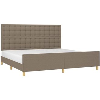 vidaXL Cama Sin Colch&oacute;n Tela Gris Taupe 200x200 Cm Vidaxl
