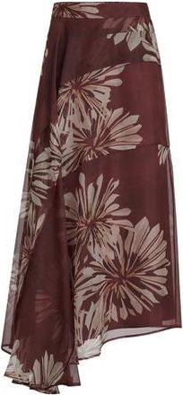 Brunello Cucinelli Bloom print fluid skirt in Bordeaux at Nordstrom, Size 40 It