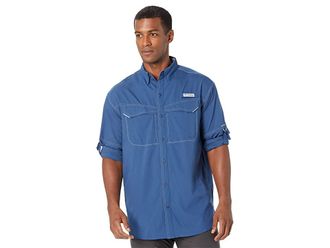 Columbia Low Drag Offshore Long Sleeve Shirt Mens Long Sleeve Button Up Carbon : LG, Polyester