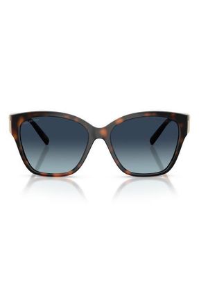Tiffany & Co. 56mm Polarized Sunglasses in Havana /Azure Gradient Blue Polar at Nordstrom