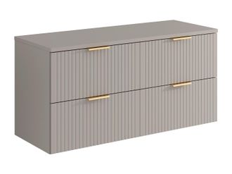 Vente-Unique Mueble suspendido estriado para lavabo - Beige - L120 cm - ZEVARA