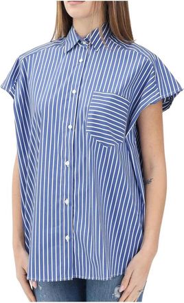Ga&euml;lle Paris Camicia Over - Dames - Overhemden - Blauw - XS - Katoen - Overhemden