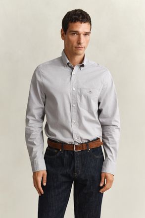 GANT Men Regular Fit Classic Poplin Shirt (XXXL) PEWTER GREY