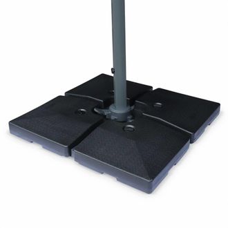 Sweeek Losa lastrada para sombrilla de 51x51cm, set de 4, negro