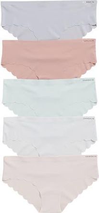 Danskin 5-Pack Laser Cut Scallop Edge Hipster Briefs in Soft Taupe/Coquette/Powdered at Nordstrom Rack, Size Medium