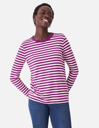 Crew Clothing Womens Crew Clothing Womens Modal Blend Super Soft Crew Neck T-Shirt - Pink/Multi - Size: 16