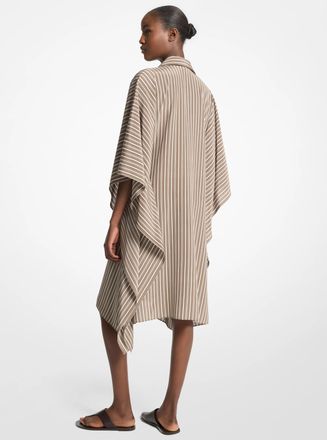 Michael Kors Striped Crepe de Chine Caftan Shirtdress