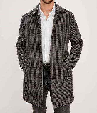 Rails Mens Hockney Coat In Grey Check Plaid