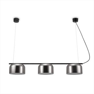 Paco Home Luminarias Led Suspensi&oacute;n Pie Techo Decoraci&oacute;n Sal&oacute;n Lectura Despacho E27 Negro, Pendelleuchte 3-flammig - Matt Nickel (de) - Paco Home