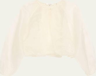 Frame Denim The Sheer Balloon Blouse
