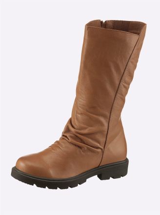 Andrea Conti Stiefel ANDREA CONTI, Damen, Gr. 36, braun (camel), Glattleder, Leder, Schuhe Stiefel