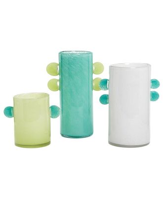 Tozai Home Twos Company Colored Art Glass Vase With Colored Accents