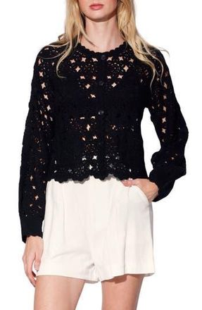 Walter Baker Brooke Lace Cardigan in Black at Nordstrom Rack, Size Medium