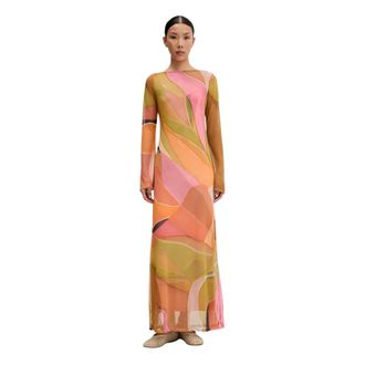 Never Fully Dressed Kleedjes, Dames, Veelkleurig, S, Polyester, Gebreide Maxijurk