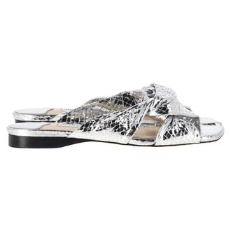 Jimmy Choo London Jimmy Choo Narisa Candy Wrap Ballerinas in Zilveren Leer
