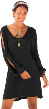 Lascana Cold Shoulder Dress in Black at Nordstrom, Size 10