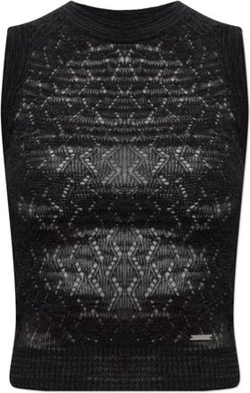 Dsquared2 Transparante Top - Dames - Tops zonder mouwen - Zwart - XS - Leer - Tops