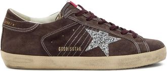 Golden Goose Sneakers in pelle scamosciata con glitter - Marrone