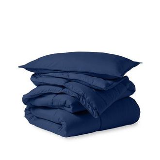 Bare Home All-Season Down Alternative Comforter Set in Dark Blue at Nordstrom, Size Queen