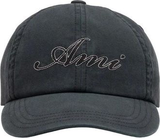 Ami Accessoires, Dames, Grijs, ONE Size, Katoen, Embroidery Cap
