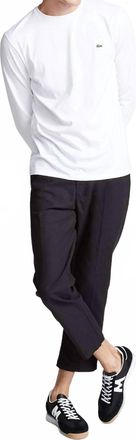 Lacoste Long Sleeve Jersey Pima Regular Fit Crewneck T-Shirt In White