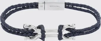 Ferragamo Bracciale in pelle intrecciata con chiusura magnetica Gancini